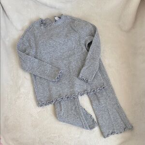 Old Navy Light Gray Ribbed Knit Set